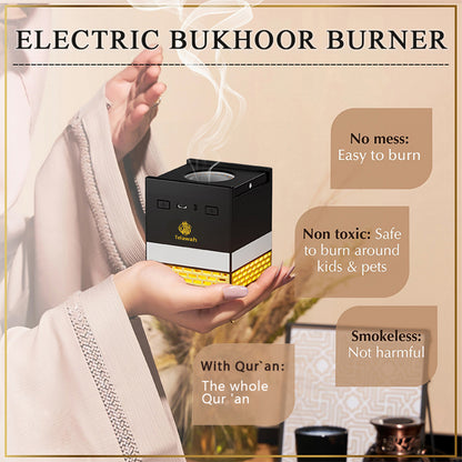 Brûleur d'encens Oud rechargeable à plusieurs LED (design islamique)